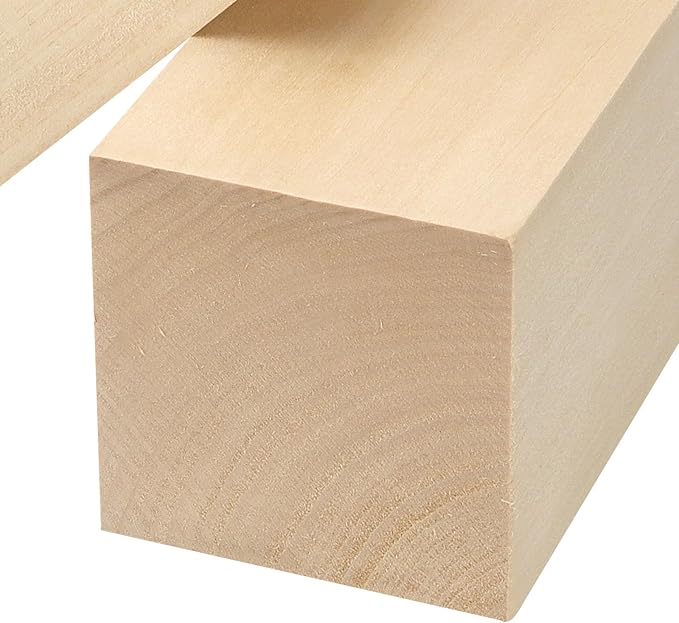 KINJOEK 6 PCS 6 x 3 x 3 Inch Basswood Carving Blocks, Unfinished Whittling and Carving Block for Wood Craft
