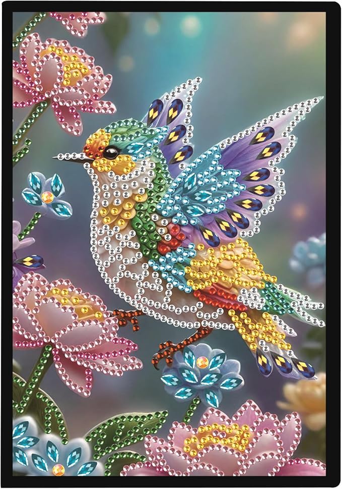 DIY Diamond Painting Notebook Kit, Theme of Birds, Special Shaped Diamond Art Notebook Journal Sketchbook for Writing & Drawing
