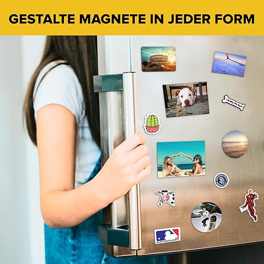 Strong Self-Stick Adhesive Magnetic Sheets 10 Pcs (4"x6"/10x15cm) – Customizable Magnetic Paper for Photo, Magnet Stickers, Labels, Crafts; for Fridge, Lockers, Whiteboards, Office, Projects
