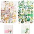 200Pcs Spring & Summer Botanical PET Stickers, Nature-Themed Scrapbooking Stickers for Journaling, DIY Crafts, and Decoration Supplies