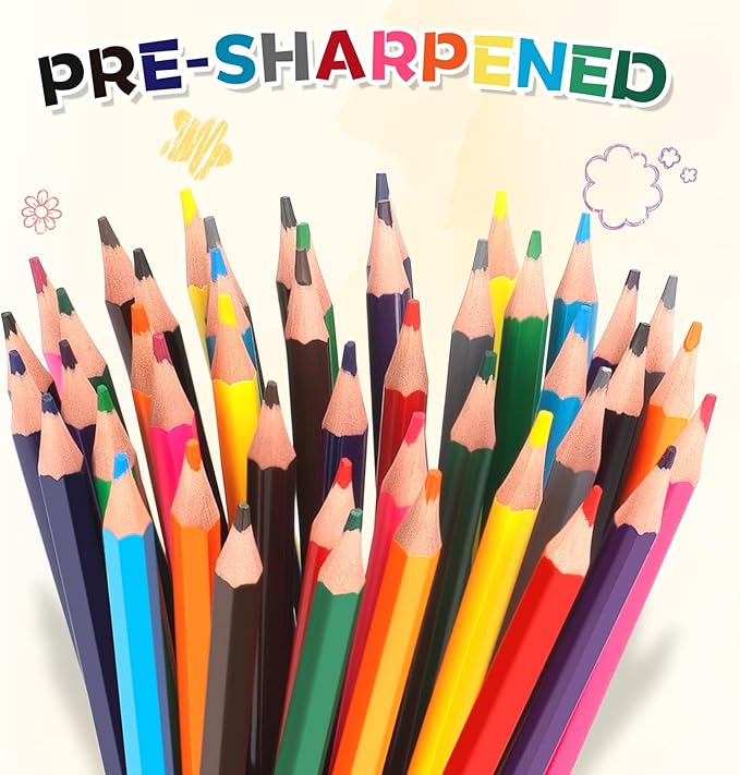 216 Count Colored Pencils Bulk, 12 Assorted Colors, 18 Packs Pre-sharpened Coloring Pencils Set for Kids and Adult, Teachers Essential Classroom Prizes, Back to School Supplies (18)