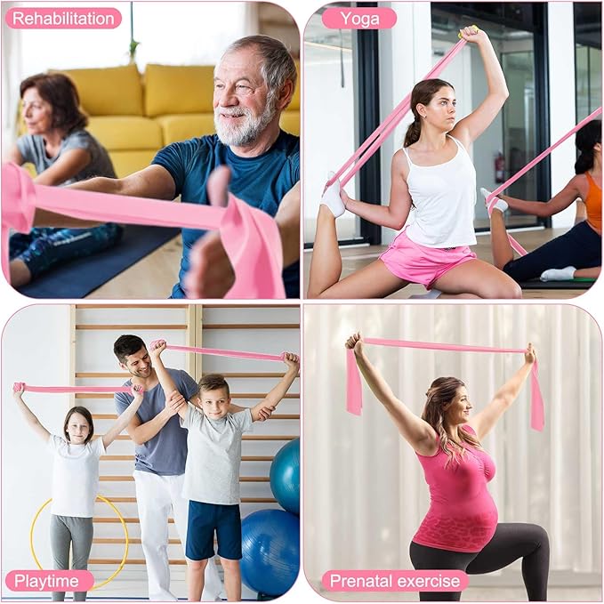DEEKIN 10 Pcs Resistance Bands Professional Exercise Elastic Bands Latex-Free Yoga Starter Set for Pilates, Physical Therapy, Strength Training, Yoga, Working Out for Women Home Gym
