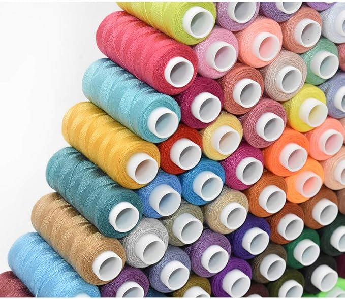 100 Color All Purpose Sewing Thread Polyester 250 Yards Per Spools for Hand Stitching, Embroidery, Machine, Quilting and Crafts