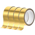 4 Rolls Gold Washi Tape Shiny Metallic Color Wall Tape Foil Crafts Washy Sticker Self Adhesive Mirror Stickers Roll Decorative Strips for DIY Crafts Graphic Arts (0.59In x16FT)