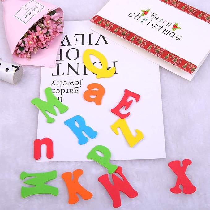Aneco 1040 Pieces Foam Letter Alphabet Stickers Self-Adhesive Capital Case Letters Stickers for Arts Craft Supplies, Assorted Colors