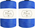 Maxee Premium Polyester Macrame Cord 3 mm × 218 yd (2 Pack),3mm 100% Polypropylene Macrame Cord,Ideal for Crochet, Wall Hangers, Bags, Rugs & DIY Crafts（Gemstone Blue）