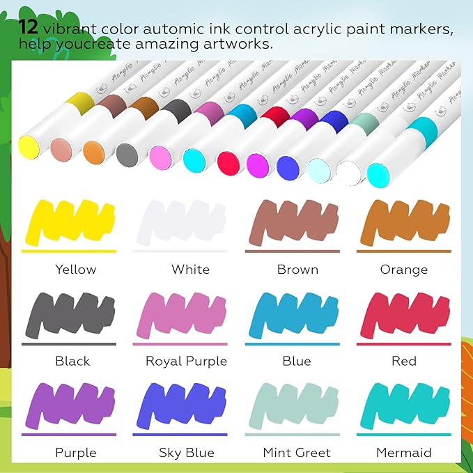 joibabe 43 Pcs Magic Foam Texture Painting Kit, Including 28 Pcs 3D Foam Paper, 12Colors Acrylic Paint Markers, Magic Puffy Paint, DIY Bubble Drawing Art Supplies Kit,Gift for Christmas,Boys,Girls