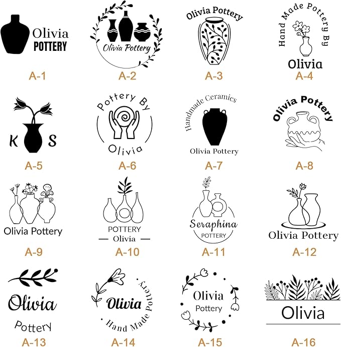 HDSD Personalized Pottery Clay Stamp Custom with Your Logo Create Unique Imprints Must Have Tool Gift for Ceramists