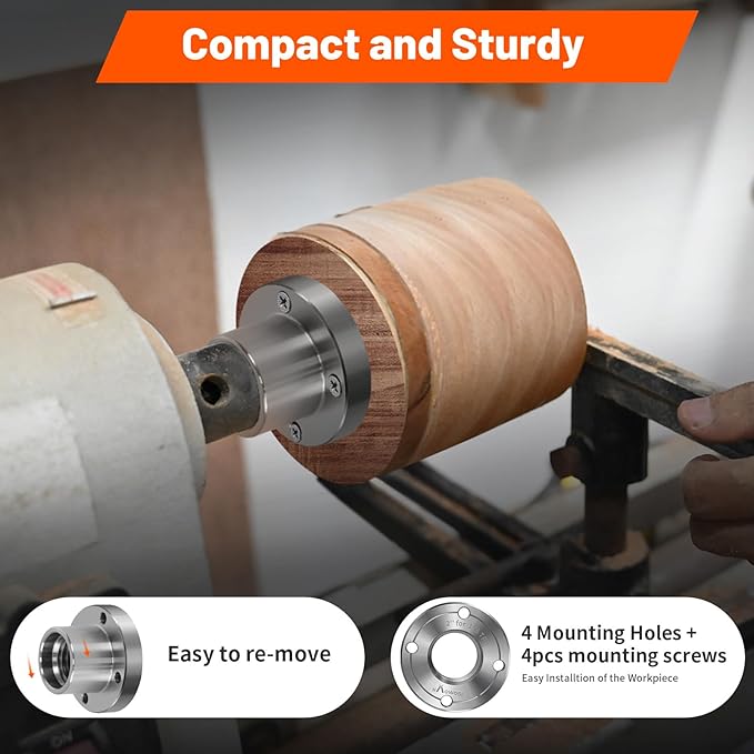 2" Steel Wood Lathe Faceplate,Faceplate for Wood Lathe,Lathe Face Plate Fit for 1" x 8TPI Spindle without Screwchuck