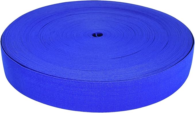 Mandala Crafts Wide 1.5 Inch Blue Elastic Bands Spool for Pants Waistbands Sewing and DIY Crafts, 50 YD Stretchy Flat Fabric Strap Knit Elastic Band for Wig