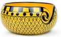 Nagina International Ceramic Attractively Hand Painted Gorgeous Stoneware Yarn Ball Storage Bowl With Innovative Dispensing Curl | Knitting & Crochet Accessions (Large, Curry Yellow)