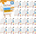 ESRICH 16 Set Mini Acrylic Paint Kit, 5in Mini Stretched Canvas with 7.5in Easel, Acrylic Paint Strips, Paint Palettes, Painting Brushes, Small Canvas and Easel Set for Kids Artists Beginner, Gift