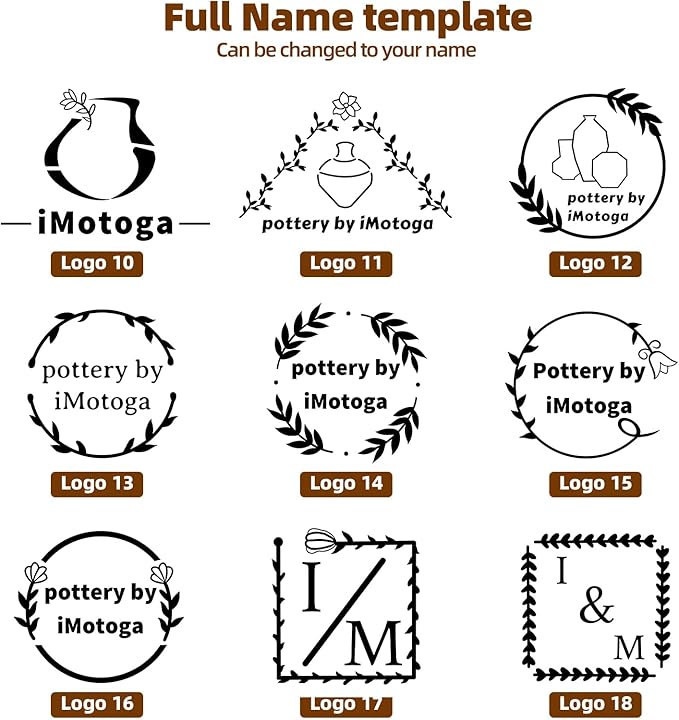 Custom Logo Clay Stamp for Pottery – Letter Stamps & Polymer Clay Tools, Pottery Stamps for Clay, Ceramic & Clay Tools for DIY Crafting (3inches)
