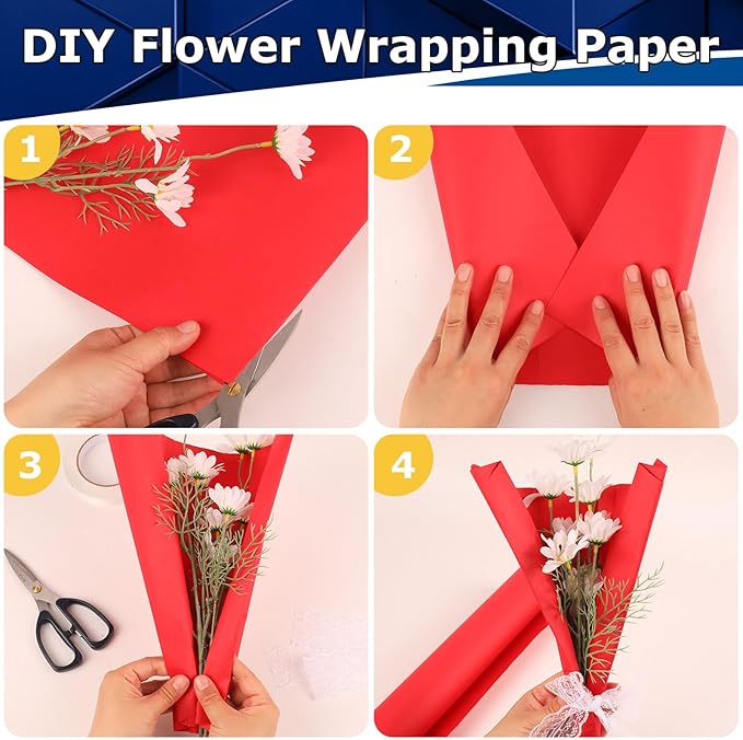 Vanhench Red Wrapping Paper Roll 17.5" x 760" (63') for Women Men Kids Girls, Solid Color Art Kraft Craft for Christmas, Wedding, Birthday, Mothers Day Gifts, Bouquet Flower Poster Bulletin Board