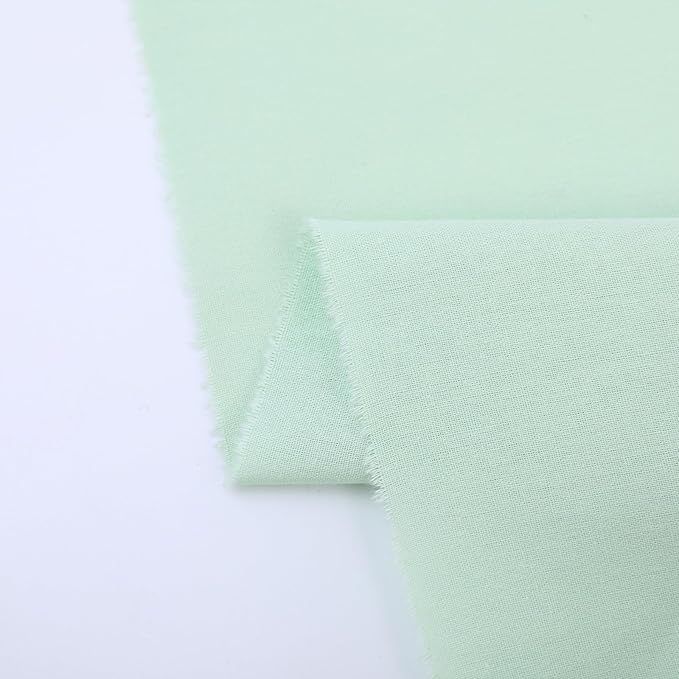 Sage Green Cotton Fabric for Sewing 59 Inch Wide Natural 100% Cotton Poplin Fabric by The Yard Soft Embroidery Cotton Material Apparel Cloth (Sage Green, 5 Yard)