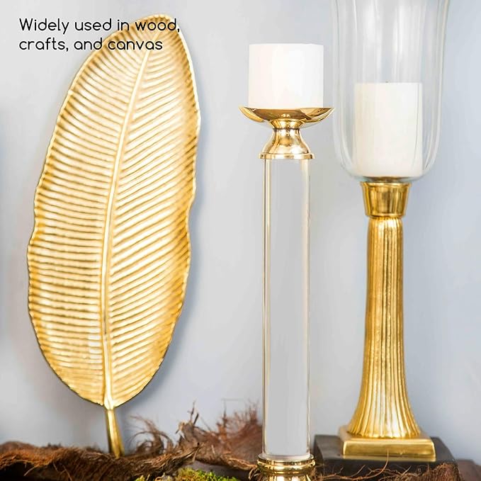 MEEDEN Metallic Gold Acrylic Paint: 1L /33.8 oz Heavy Body Gold Leaf Paints for Canvas Crafts Paintings