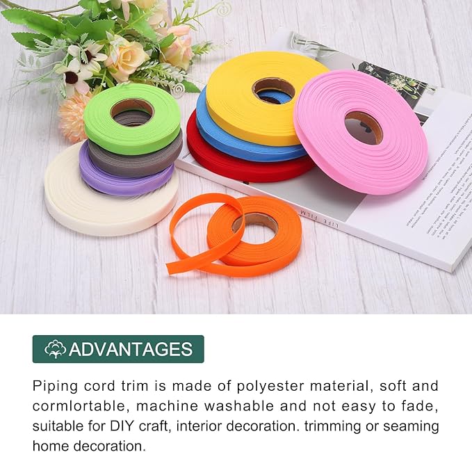 MECCANIXITY 1 Inch Single Fold Bias Tape Polyester Continuous Bulk Bias Tape for Sewing,Seaming Quilting Hemming Binding Crafts (Gray 25 Yards)