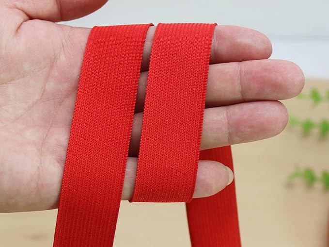 Red Knit Elastic Band for Sewing 1inch 40 Yards -25mm Flat Heavy Stretchy Elastic Straps Elastic Band Spool for DIY Craft-Bedspread-Clothing-Pants Waistband-Wigs-Skirts- DIY Projects