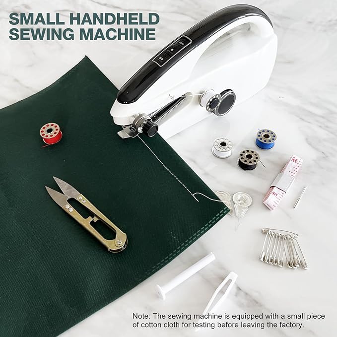 Handheld Sewing Machine - Portable Mini Sewing Machine with Accessories Kit for Beginners DIY (black)