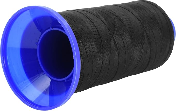 Mandala Crafts Black Heavy Duty Thread - 1500 Yds Tex 70 Bonded Polyester Threads for Sewing Drapery, Jeans, Leather, Hair, Outdoor Marine Upholstery