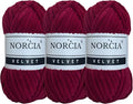 Soft Velvet Yarn Chenille Yarn for Crocheting Super Bulky 3x100g (3x75 yds) Baby Blanket Yarn for Knitting Amigurumi Yarn for Crochet Weaving Craft (Burgundy, 3 Skeins)