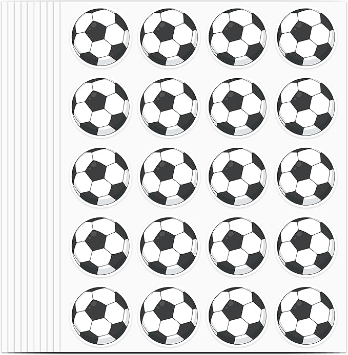 600 PCS Soccer Stickers for Kids, Soccer Ball Stickers Sport Balls Theme Decals Sticker for Crafts Scrapbooks Envelope Gifts Classroom Teacher Sports Birthday Party Decor, 1.5 Inch