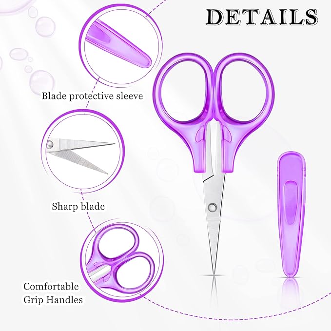 Small Craft Scissors 3.4" Tiny Travel All Purpose Scissors Stainless Steel Sharp with Cover Straight Tip Mini Sewing for Back to School Cutting Paper Trimming School DIY Projects(Regular Color,25 Pcs)