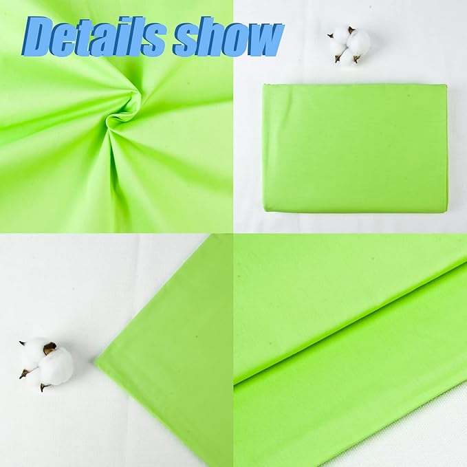 2 Yard Parrot Green Cotton Fabric, Natural Cotton Poplin Fabric by The Yard, 59 Inches Wide 100% Cotton Fabric, Soft Embroidery Muslin Quilting Material for Sewing Material Apparel Cloth