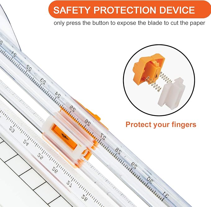 EVTECK 4 Pack Paper Cutter Blades Replacement for Paper Trimmer Slider with Safe Hidden-Blade Design