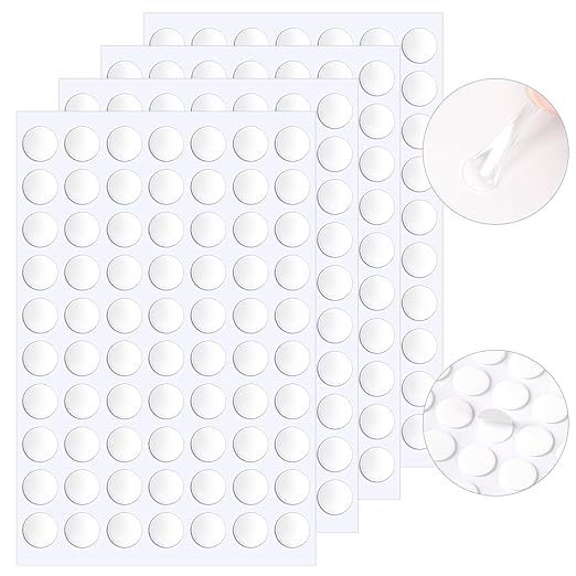 JANYUN 140 Pcs Double Sided Sticky Dots Removable Round Putty Clear Double Sided Tape for Crafts No Trace Sticky Tack Adhesive Tape (15 mm)