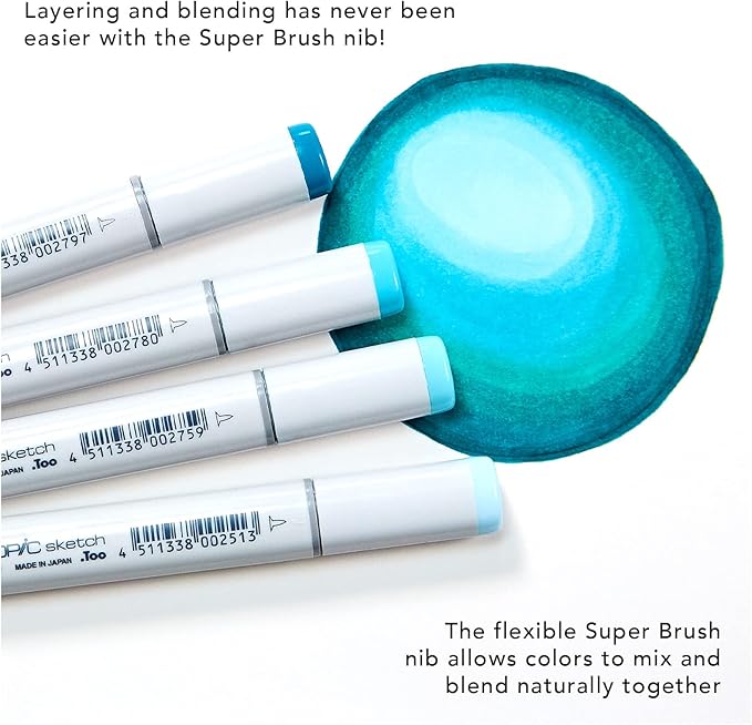 Copic Sketch Alcohol Markers, 6 Color Dual Tip Art Marker Set – Blendable Brush Tips for Drawing, Sketching, and Illustration – Professional Set for Adults/Teen Artists & Creators - Floral Favorites 1