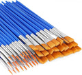 Paint Brush Bulk, 50 Pcs Small Brushes for Acrylic Painting, Craft Paint Brushes Set for Kids Watercolor Face Canvas Detail Painting (Flat & Round)