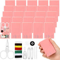 Knitgrip 25 Boxes Mini Travel Sewing Kit Quick Fix Sewing Kits Bulk Basic Portable Pre Threaded Needle Emergency Repair Tool for Christmas Gifts Beginner Traveler Home Hotel (Pink)