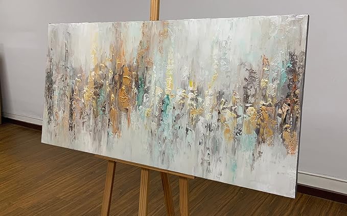 V-inspire Aer,Abstract Hand-Drawn Canvas Wall Art, 30x60 Inches, Wood Frame Home Decor Painting