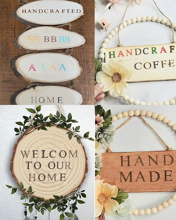 1/2" 26 Pcs Wood Burning Letters Kit with Electric Branding Iron, Wood Burning Letter Stamps for Wood Leather Hats Branding, DIY Gifts for Wedding Birthday Christmas (Brass Letters A-Z)