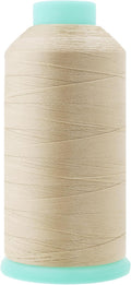 Mandala Crafts Size 46 210D T45 Bonded Nylon Thread - Cream 2843 YDs Tex 45 Heavy Duty Sewing Threads for Leather, Jeans, Weaving, Outdoor Marine Upholstery