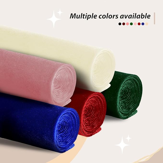 KKJIAF Ivory Stretch Velvet Fabric 60 Inch Wide, 1 Yard Soft Stretchy Fabric for Sewing Clothes, Apparel, Costume, Crafts - 90% Polyester 10% Spandex