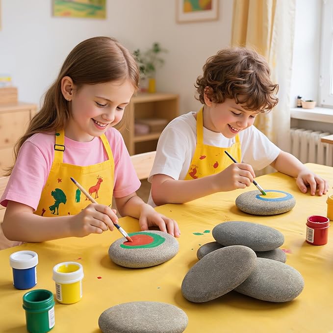 Simetufy 12Pcs Rocks for Painting, 5-6 Inch Extra Large Flat Painting Rocks for Mandala, Smooth Stones for Art & Crafts, Kindness Stone, DIY Home Decoration