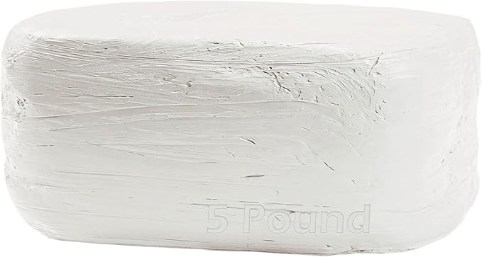 ReArt Natural Air-Dry Clay 5lbs, for Sculpting, Wheel Throwing, Hand Building, All-Purpose Modeling Clay 5lbs for Sculpting (White 5LBs)