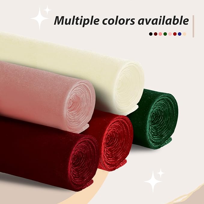 KKJIAF Burgundy Stretch Velvet Fabric 60 Inch Wide, 1 Yard Soft Stretchy Fabric for Sewing Clothes, Apparel, Costume, Crafts - 90% Polyester 10% Spandex