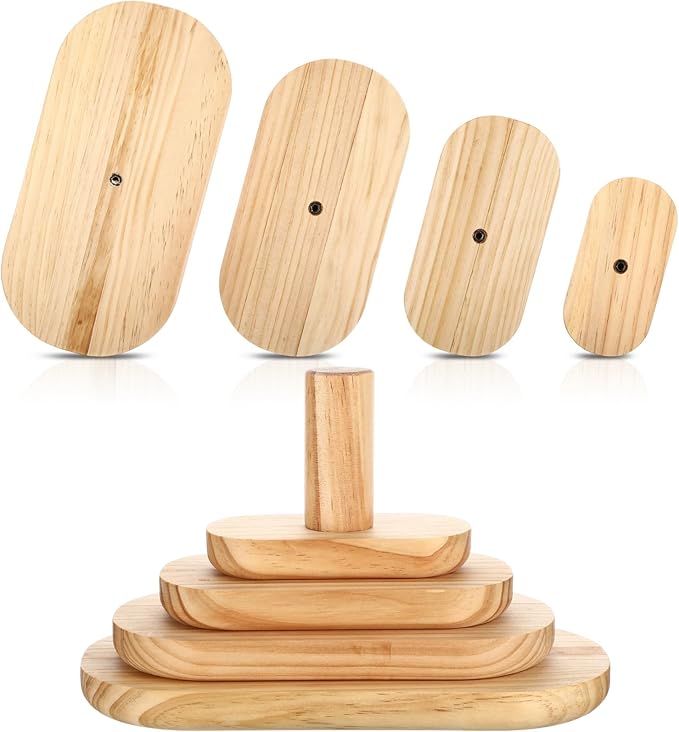 4 Pack Pottery Molds Plaster Molds Wood Pottery Tools with Handle for Ceramic Top Forms DIY Bowls Plate Dish Slump Press Art Making(Oval,12x6'' 10x5'' 8x4'' 6x3'' Thickness 1'')