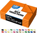 Party Solids Orange Tissue Paper for Gift Bags - 20" X 30" Bulk Tissue Paper Orange 480 Sheets - 10lb Newsprint for Packing, Birthday Gift Box Filler, Packing Supplies for Moving Supplies