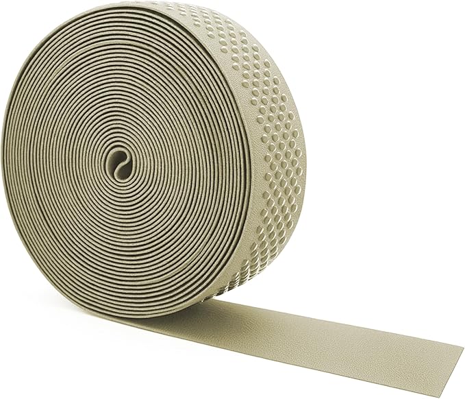 Mandala Crafts 1.5 Inch Elastic Silicone Gripper Tape for Clothing - 10 Yds Dotted Non Slip Elastic Band for Sewing - Beige Silicone Flat Fabric Stretchy Ribbon Straps