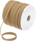 MECCANIXITY 1/4 Inch Double Fold Bias Tape Polyester Continuous Bulk Bias Tape for Sewing,Seaming Quilting Hemming Binding Crafts (Khaki 55 Yards)