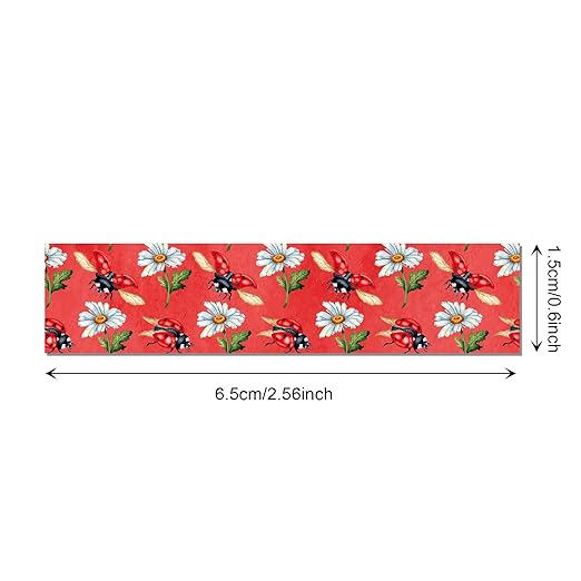 12 Pcs Ladybug Washi Tape Ladybug Masking Tape Decorations Decorative Paper Sticker for Insect Flower Reel Party DIY Craft Gift Wrapping Handbook Stickers