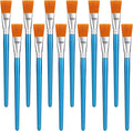 12 PCS 3/4 in Flat Paint Brushes for Acrylic Painting, Bulk Paintbrushes for Acrylic Paintings, Watercolor Paint Brush for Kids Adults Oil Detail Body Face Art
