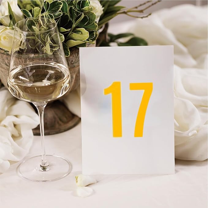 10 Sheets Vinyl Mailbox Number Stickers - Self-Adhesive Address Labels for Cars, House Doors, Windows & Metal Mailboxes (Yellow, 3 inch)