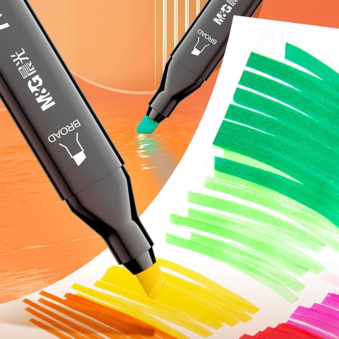 M&G Alcohol Art Markers Chisel & Fine Tip，80 Colors Dual Tip Art Markers, Stocking Stuffers for adults, Christmas Gift Idea for artists - Art Supplies