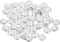 HARFINGTON 50pcs 18L Plastic Sewing Buttons 11.5mm 15/32" 4-Hole Round Replacement Craft Button for Coats Sewing Clothing and DIY, Silver