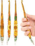 Coopay Crochet Hooks, 6mm Ergonomic Crochet Hook with Floral Plastic Grips, Stylish and Unique, Ideal for Crocheting Blankets, Dolls, Shawls, Hats, Scarves (J-6.0mm)